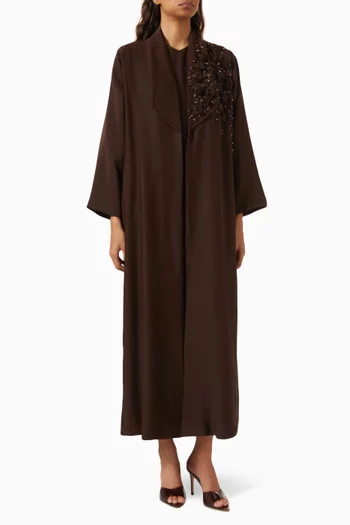 Floral Embellished 3-piece Abaya Set