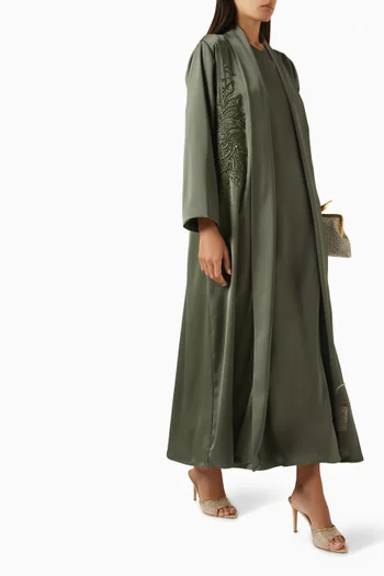 3-piece Sequin-embellished Abaya Set