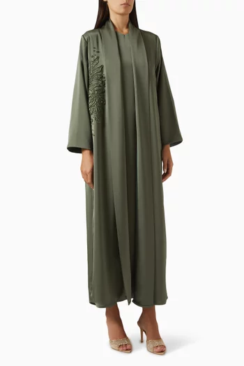 3-piece Sequin-embellished Abaya Set