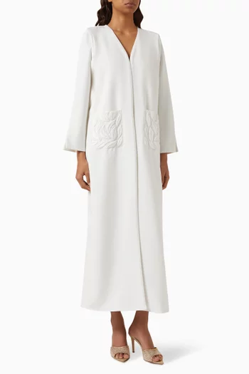 Leaf Embroidered Abaya