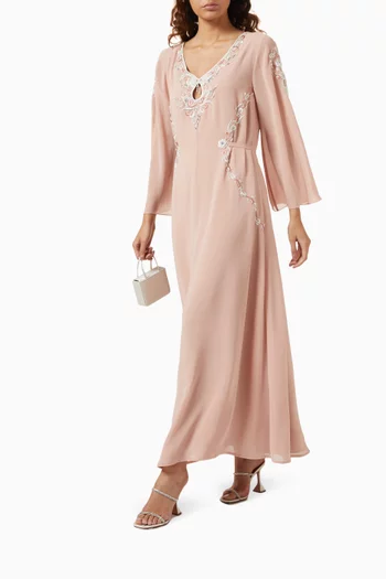 Embroidered Tie-up Kaftan