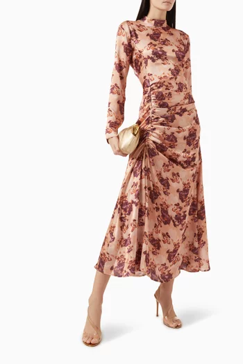 Printed Ruched Dress