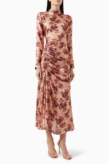 Printed Ruched Dress