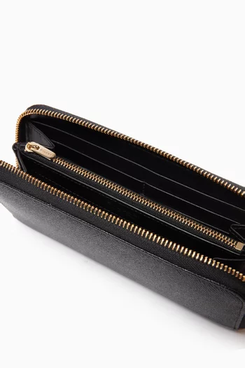 BVLGARI BVLGARI Zip Wallet in Grained Calf Leather