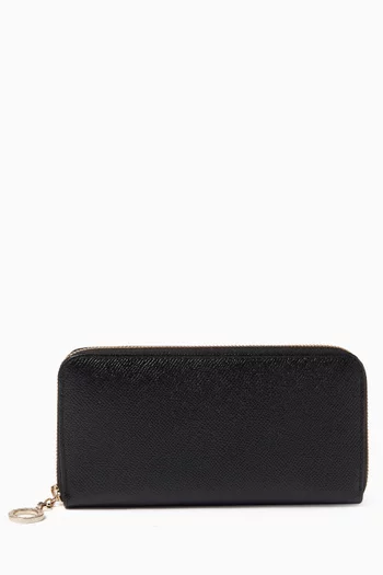 BVLGARI BVLGARI Zip Wallet in Grained Calf Leather