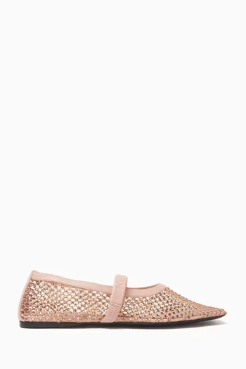 Mary Jane Ballet Flats in Mesh