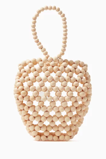 Strawberry Mini Bag in Wooden Beads