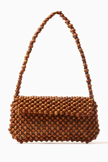 Clover Shoulder Bag in Wooden Beads