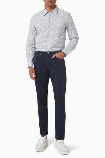 Tailored-fit Geometric Shirt in Dobby Cotton