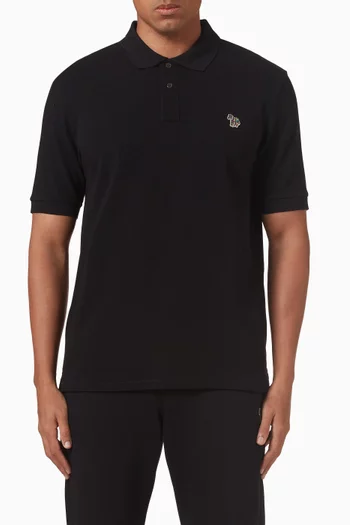 Zebra Logo Polo Shirt in Cotton Piqué