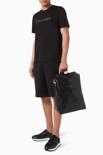 CK Sleek Flap Backpack in Faux Leather