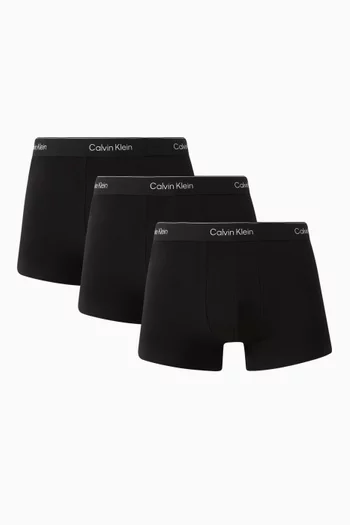 Icon Logo Trunks in Stretch Cotton, Set of 3