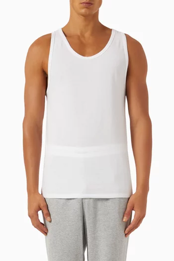 طقم تي شيرت بلا أكمام للبيت قطن مطاطي، 3 قطع