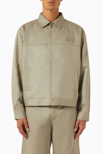 جاكيت بياقة مفرودة مزيج قطن