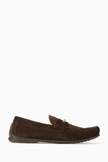 Logo Driver Shoes in Suede