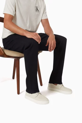 Hybrid Lace-up Boat Loafers in Leather