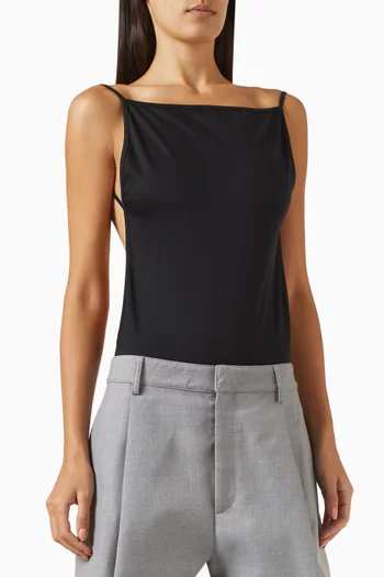 Paloma Open-back Bodysuit in Cotton-jersey