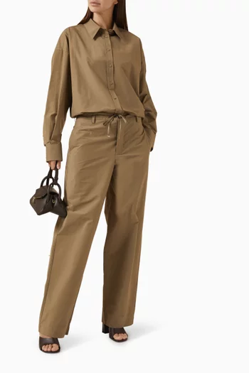 Enea Drawstring-waist Pants in Cotton