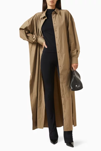 Leo Oversized Maxi Shirt Dress in Cotton