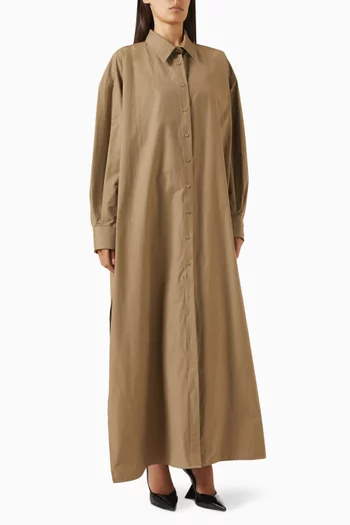 Leo Oversized Maxi Shirt Dress in Cotton