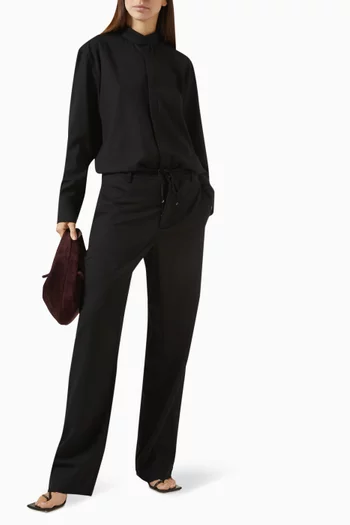 Enea Drawstring-waist Pants in Virgin Wool