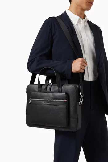 TH Central Logo Laptop Bag in Faux Leather