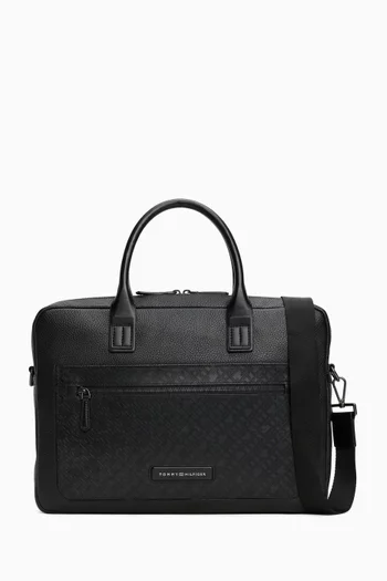 TH Monogram Laptop Bag in Faux Leather