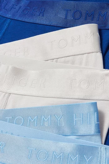 Tonal Logo Boxer Briefs in Stretch Cotton-blend, Set of 3