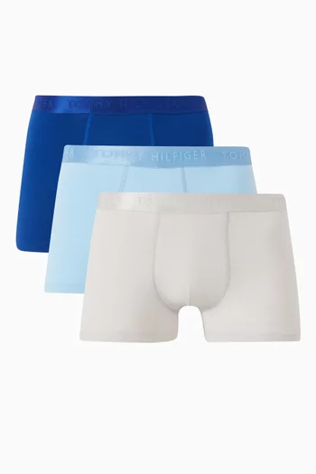 Tonal Logo Boxer Briefs in Stretch Cotton-blend, Set of 3