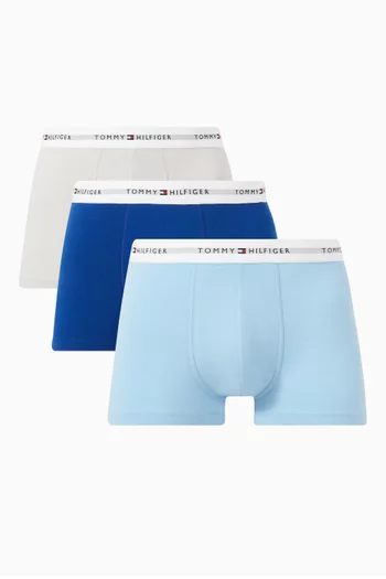Signature Logo Boxer Briefs in Stretch Organic Cotton, Set of 3