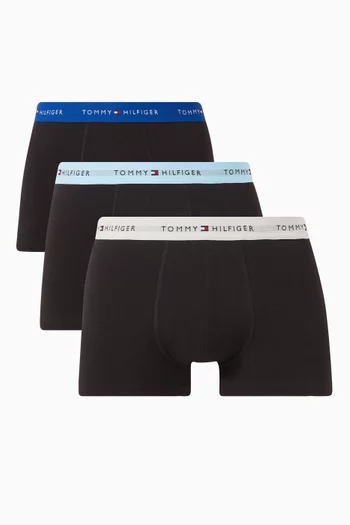 Signature Logo Boxer Briefs in Stretch Cotton, Set of 3