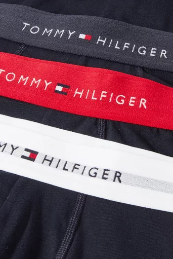 Signature Logo Boxer Briefs in Stretch Cotton, Set of 3