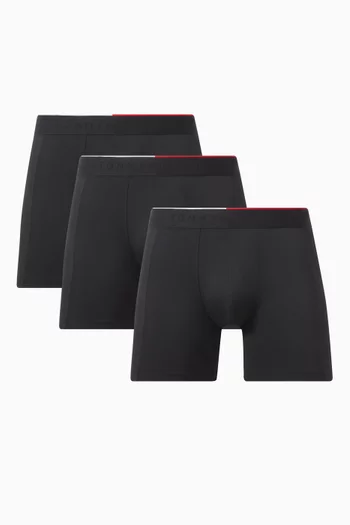 Repeat Logo Boxer Briefs in Stretch Microfibre, Set of 3