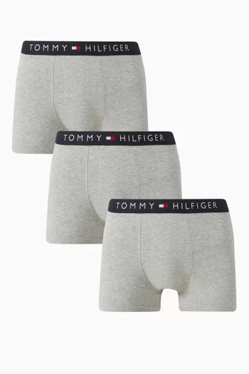Logo Boxer Briefs in Cotton, Set of 3