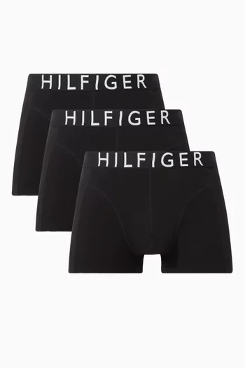 Logo Boxer Briefs in Stretch Cotton, Set of 3