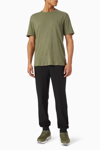 Logo T-shirt in Cotton-linen Blend