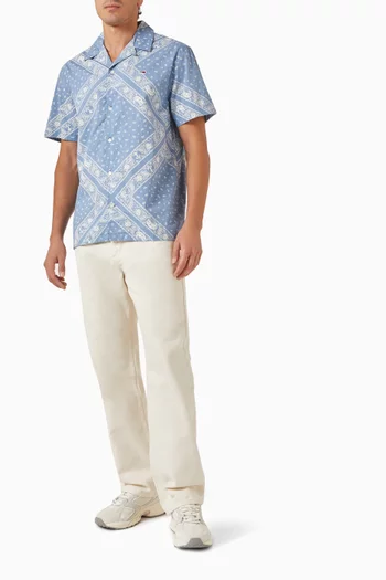 قميص بقصة عادية قطن