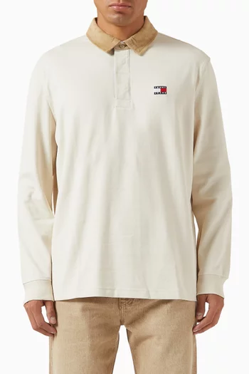 Tommy Badge Rugby Shirt in Cotton