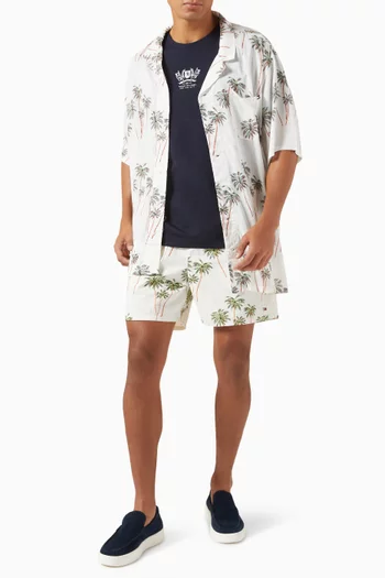 Printed Bowling Shirt in Modal-blend