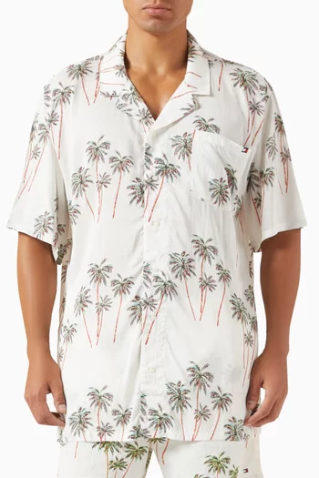 Printed Bowling Shirt in Modal-blend