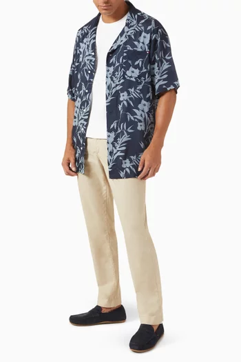 Printed Bowling Shirt in Modal-blend