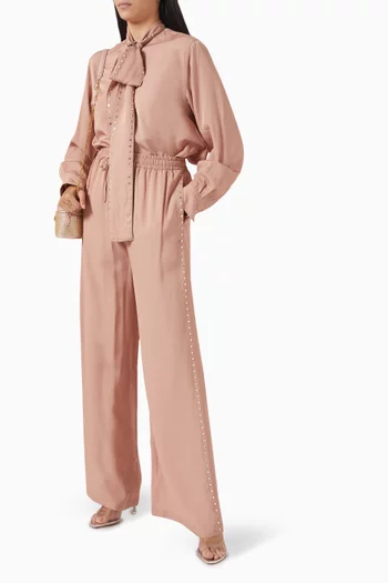 Crystal-embellished Pants in Viscose