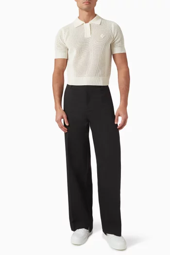 Logo Polo Shirt in Crochet