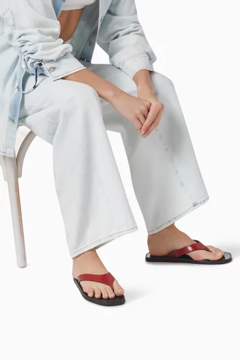 Vermelho Sandals in Brushed Leather