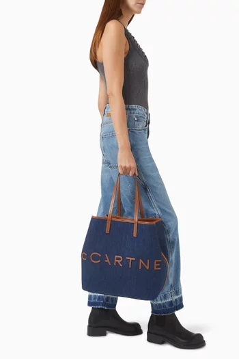 Logo Tote Bag in Denim