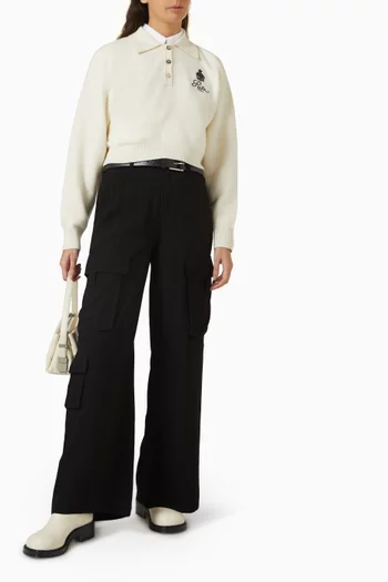 سترة مزينة بشعار التاج كشمير فريم دينم × فندق الريتز