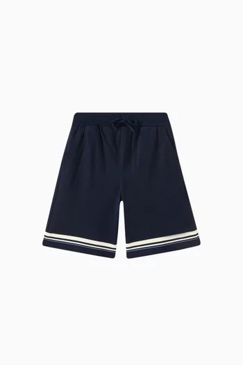 Stripe Sweat Shorts in Cotton