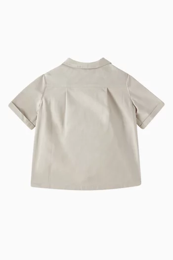 Embroidered Logo Shirt in Poplin