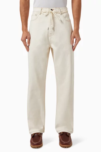 بنطال جينز دينم بقصة ساق مستقيمة