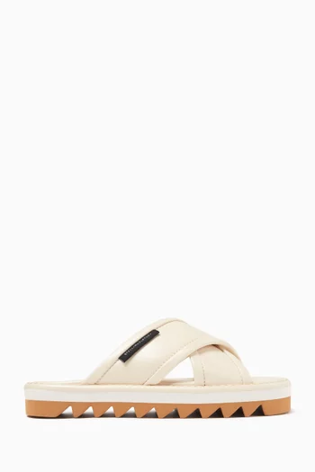 Sneak-elyse Twisted Sandals in Patent Faux Leather
